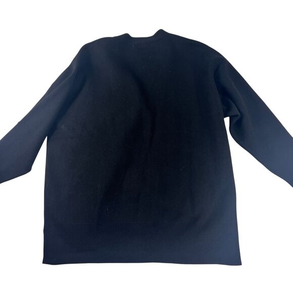 Zara Women’s Cardigan Sweater Size M Oversized Fit Black Button Down V-neck - Picture 10 of 10